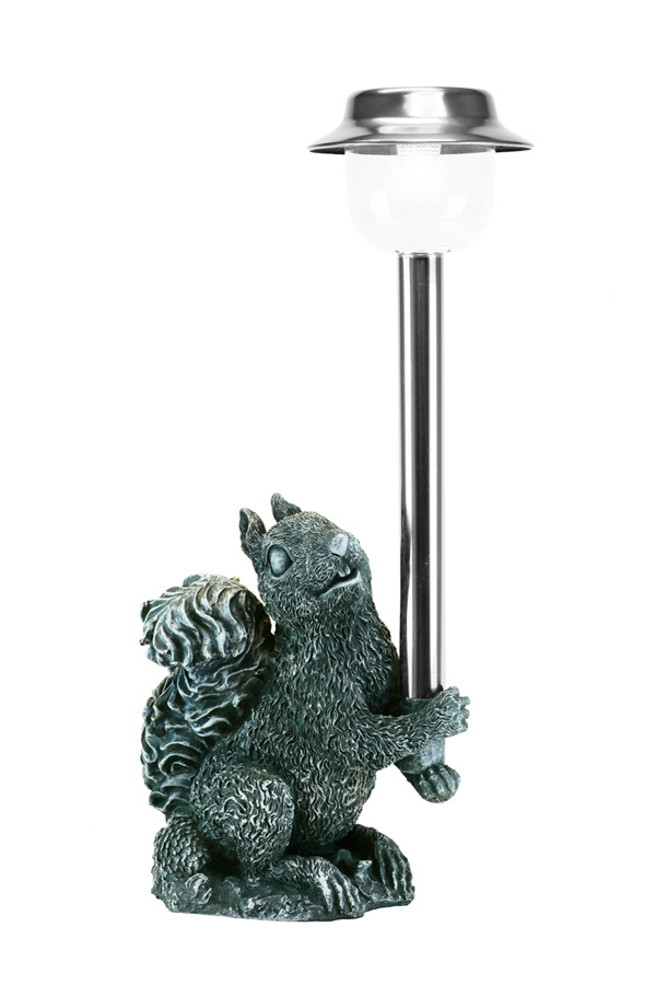 Garden Sun Light B5125 Squirrel Holding Solar Light