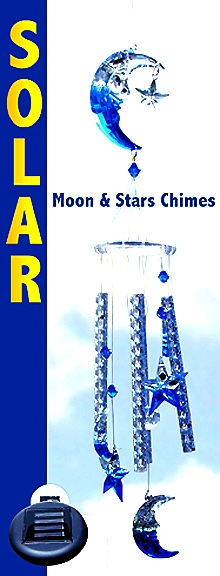 Garden Sun Light E21651 Moon Stars Wind Chimes Solar Color Changing Light