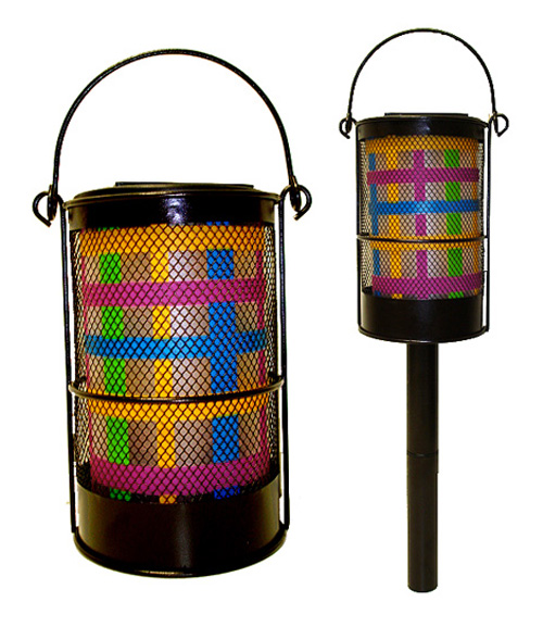 Garden Sun Light N3005L Modern Color Stripes Solar Lantern