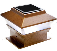 Garden Sun Light PL244 Plastic Copper Square Post Deck Fence Mount set of 2
