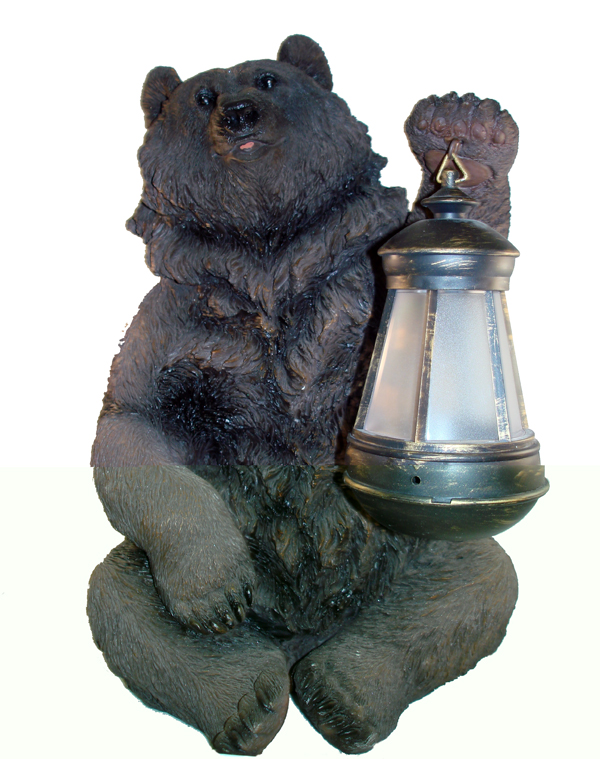 Garden Sun Light B0017 Brown Grizzly Bear Holding Solar Lantern Garden Sun Light B0017 Brown Grizzly Bear Holding Solar Lantern