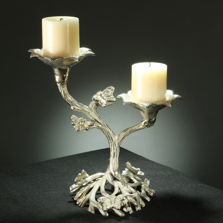 JSG Oceana 122MSC07 Monarch Double Candle HolderSilver