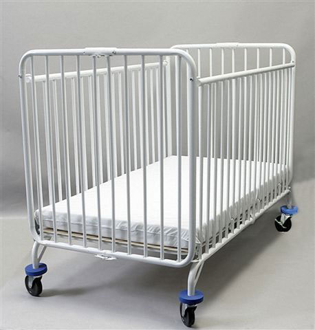 L A Baby 86 L. A.baby Full Size Commercial Grade Folding Metal Crib- White