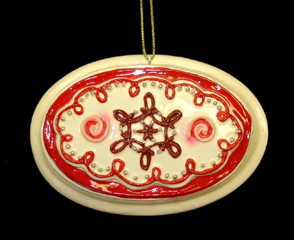Christmas Central 61053 Oval 2.5 in. Decorative Oval Cake Pan Christmas Ornament