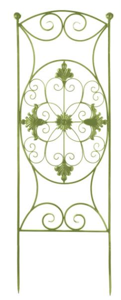 DCBK 21415 60 in. Pastel Lime FrenchCountry Curling Leaf Motif Iron Garden Trellis