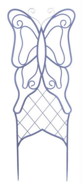 DCBK 21477 60 in. Lilac FrenchCountry Curling Butterfly and Diamond Grate Iron Garden Trellis
