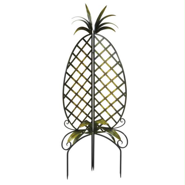 DCBK 292631 59 in. Tropical Caribbean Style Green Pineapple Folding Garden Trellis