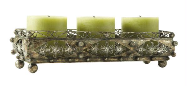 DCBK 37144 Pack of 2 Distressed Rectangular Pillar Candle Holders