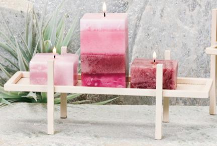DECB NAT99933 Pack of 4 Sand Rectangular Aromatherapy Brick Candle Holders
