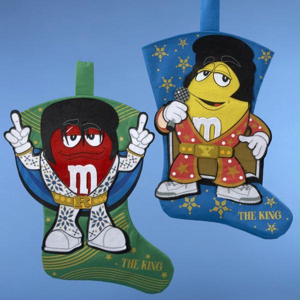 DKSA EM7803 Pack of 6mm Elvis Presley The King Felt Mini Christmas Stockings 7 in.