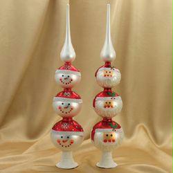 DKSA GG0372 Club Pack of 12 Glass Santa and Snowman Vintage Style Christmas Tree
