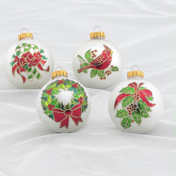 DKSA GG1331 Club Pack of 24 Traditional Holiday Glass Ball Christmas Ornaments 2.5 in.  65mm