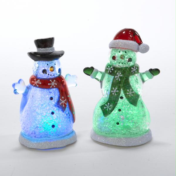 DKSA H1315 Club Pack of 12 Battery Operated LED Color Changing Snowman Figures