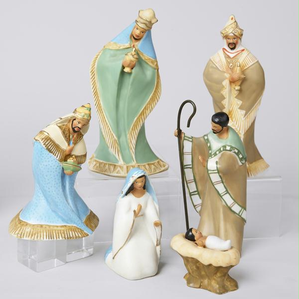 DKSA J9586 6Piece Inspirational African American Religious Christmas Nativity Se