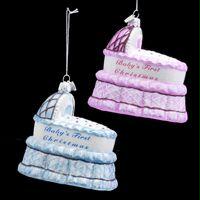 DKSA NB0434 Pack Of 8 Noble Gems Baby First Christmas Bassinet Ornaments