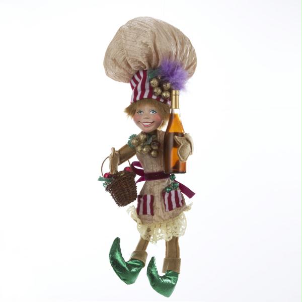 DKSA T0867 Pack of 3 Fairy Pixie Fairy Wine Chef Christmas Figure Ornaments 13.5 in.