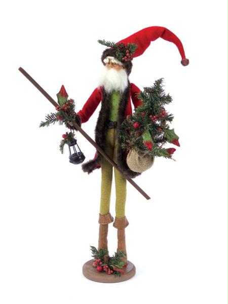 DMEL 32952 Set of 2 Eco Country Rustic Santa Claus Figures 25 in.