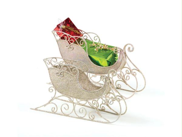 DMEL 40759 Pack of 4 Victorian Inspirations Antique White Christmas Sleighs 18 i