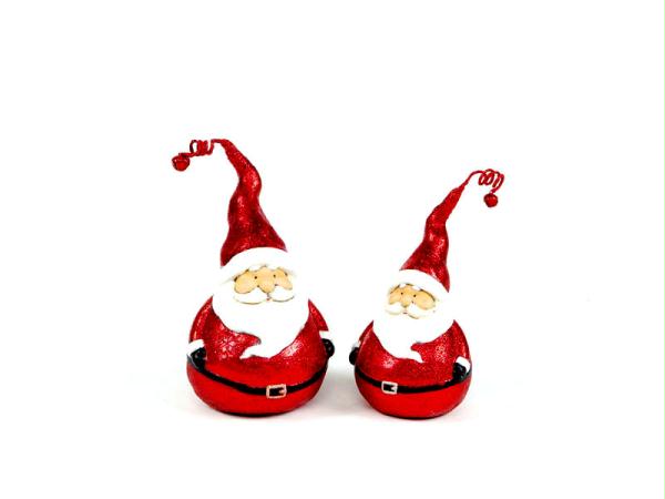 DMEL 41171 Pack of 6 Christmas Whimsy Round Metallic Santa Claus Figures 10 in.