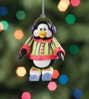 Encore 05432 Chillinz Penguin Downhill Racer Skier Christmas Ornament No. 05432