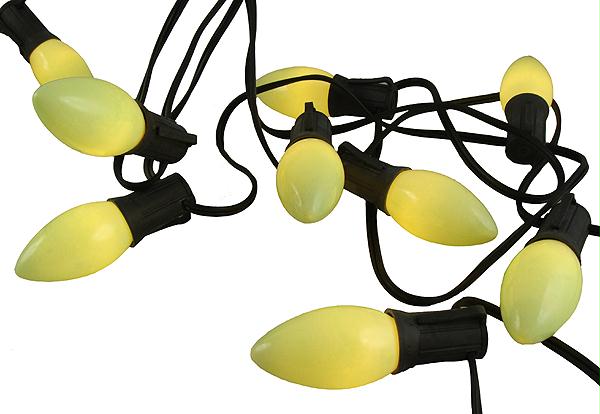 Everstar ES65872 Set of 25 Yellowish Green C9 Halloween Lights  Black Wire