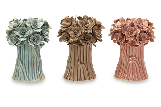 Imax 641473 Set of 3 Romantic Flower Bouquet Tea Light Candle Holders 7.5 In. by Uncle Jules