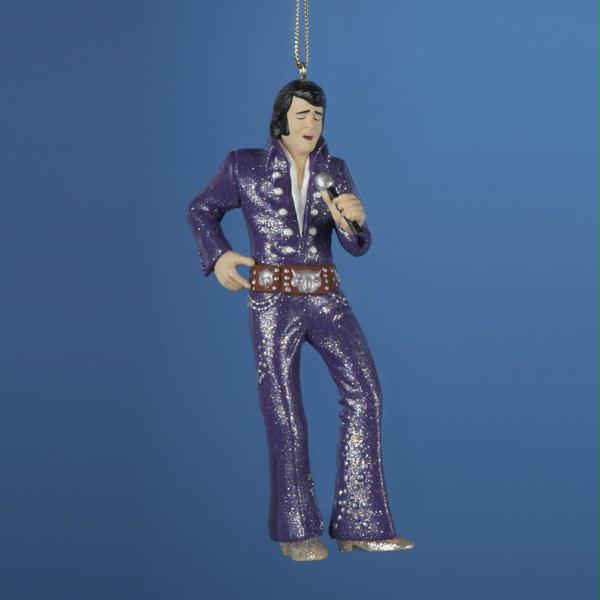 KSA EP2112 Elvis Presley Purple Owl Jumpsuit Christmas Ornament 4.75 in.