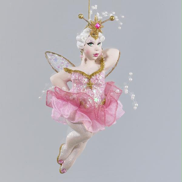 KSA T0078 Van Craig Vantastiks Plus Size Pink Butterfly Ballerina Christmas Ornament 8.5 in.