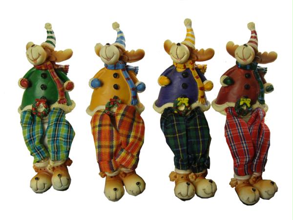 LOI 21807 Club Pack of 144 Plaid Shelf Sitting Reindeer Christmas Figures 5 in.