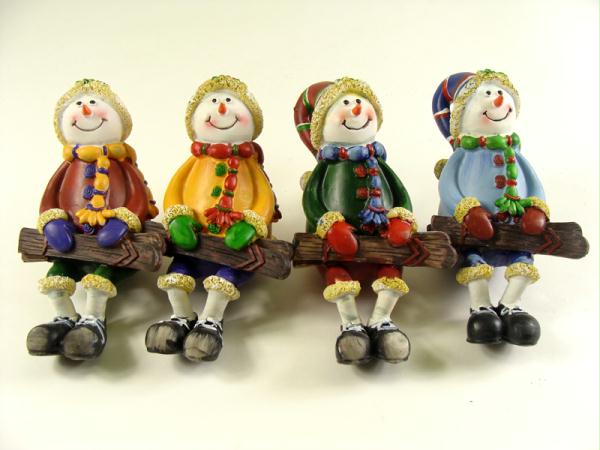 LOI 21811 Club Pack of 48 Sitting Snowman With Skis Table Top Figures 5 in.