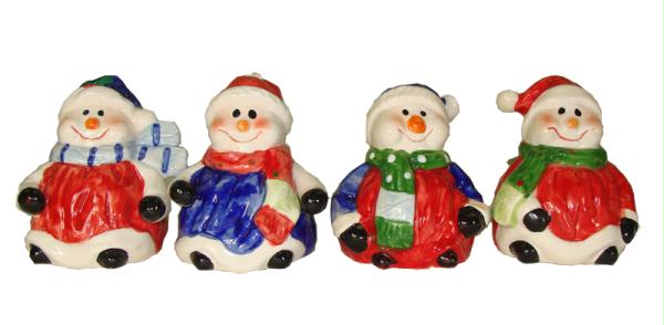 LOI 21812 Club Pack of 72 Smiling Snowman Ceramic Christmas Table Top Figures
