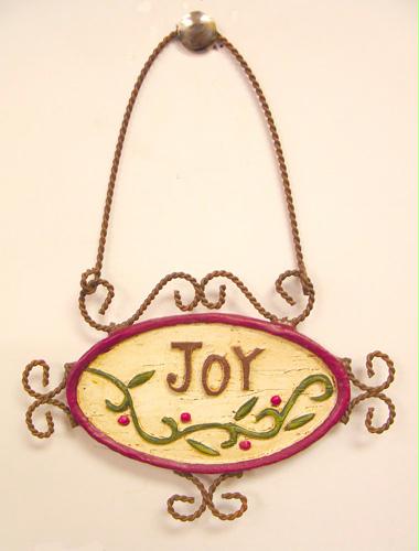 Pacific Rim 67839 Joy Antique Copper Joy Holly Berry Christmas Ornament 5 in.