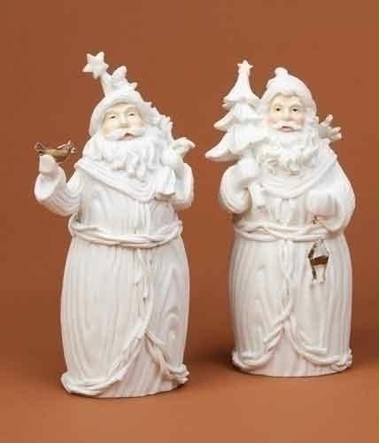 RINC 35407 Pack of 4 Winters Beauty White Santa Claus Christmas Figures 8 in.
