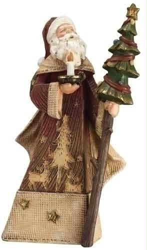 RINC 35685 Pack of 4 Santa with Tree Staff  Candle Christmas Table Top Figures 8