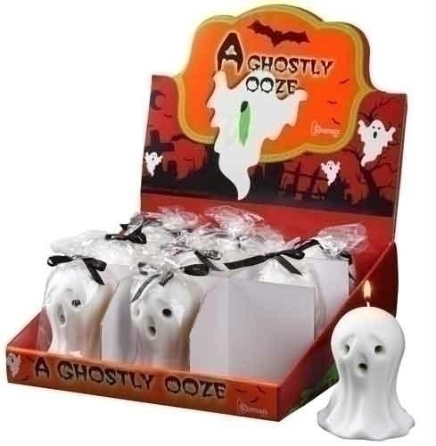 RINC 36502 Pack of 9 Spooky Halloween Oozing Green Goo Ghost Candles 4.5 in.