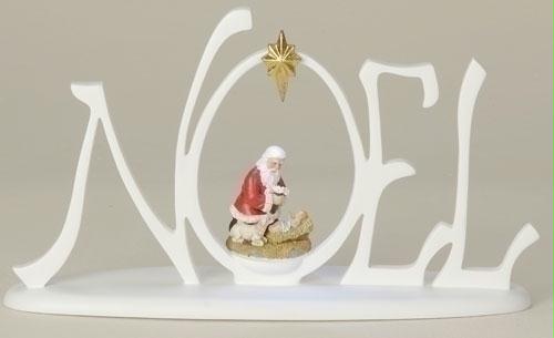 RINC 36959 Pack of 2 Lighted LED NOEL Religious Kneeling Santa Christmas Figures