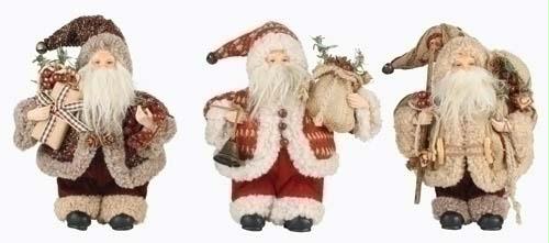 RINC 37566 Set of 3 Woodworks Old World Santa Claus Christmas Figures 8 in.