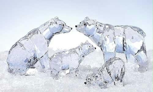 RINC 38747 Pack of 2 Icy Crystal Collectible Polar Bear Christmas Figures 5.75 in.