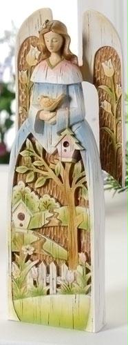 RINC 41323 Pack of 4 Decorative Spring BirdhouseInspired Angel Figures 9 in.