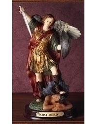 RINC 45873 Pack of 2 Saint Michael Angel Catholic Religious Figures 9.5 in.