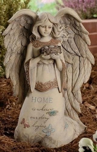 RINC 61457 15 in. Tammy Repp Home is Where Our Story Begins Garden Angel Statue