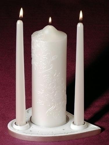 Rinc 63456 4piece Set Gina Freehill Wedding Unity Candle Holder with Candles by Uncle Jules