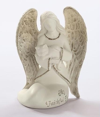 RINC 64040 Pack of 4 Farewell Friend Angel with Cat Memorial Figures 3.4 in.