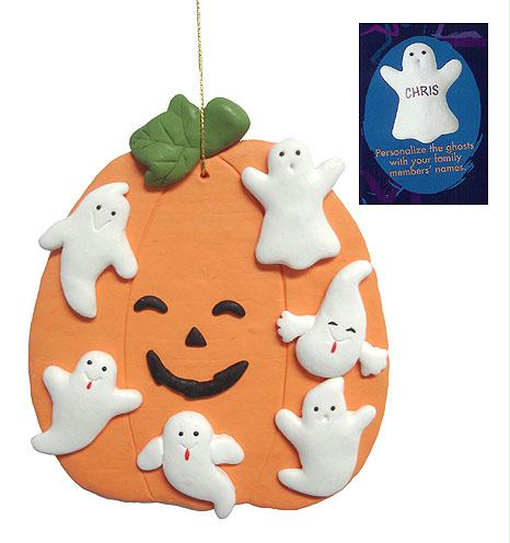 Roman 24812 SINGLE Pumpkin  Magnetic Ghosts Halloween Ornament No. 24812