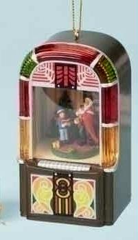 ROMAN 35760 JUKEBOX 3.25 in. Christmas Amusements Vintage Style Jukebox Ornament