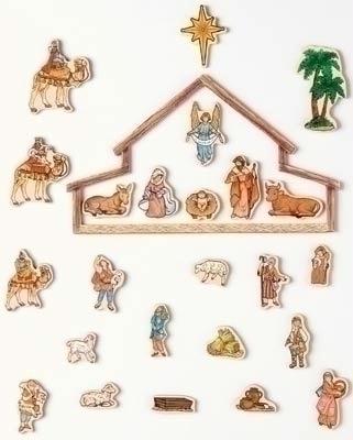 ROMAN 65402 26Piece Fontanini Nativity Magnet Advent Calendar No. 65402
