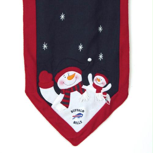 SCS 01745 72 in. x 15 in. NFL Buffalo Bills Snowman Christmas Table Runner