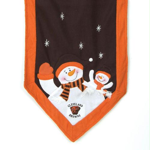 SCS 01749 72 in. x 15 in. NFL Cleveland Browns Snowman Christmas Table Runner