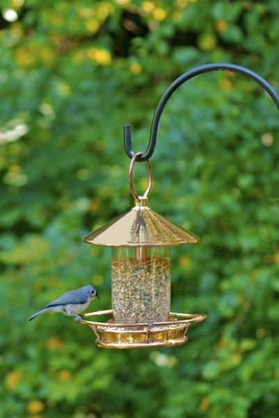 DGD 112P 14.5 in. Classic Handcrafted Outdoor Garden Copper Bird Feeder