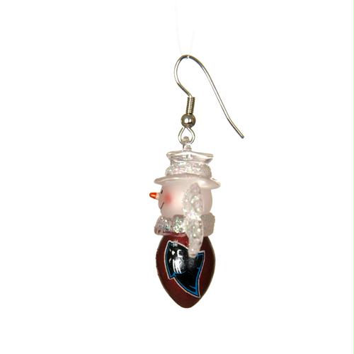 SCS 16230 Pack of 10 Pairs of NFL Carolina Panthers Snowman Football Earrings
